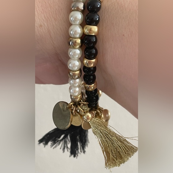 J Crew Bead and Tassel Stretch Bracelets with Charms - Picture 9 of 11